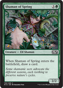 【Foil】《春のシャーマン/Shaman of Spring》[M15] 緑C