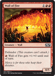 【Foil】《炎の壁/Wall of Fire》[M15] 赤C