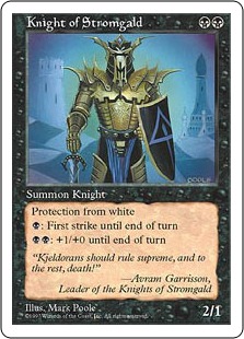 《ストロームガルドの騎士/Knight of Stromgald》[5ED] 黒U