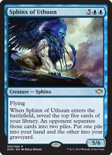 《ウスーンのスフィンクス/Sphinx of Uthuun》[SvC/DDN] 青R