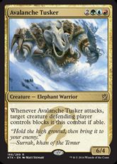 【Foil】《なだれの大牙獣/Avalanche Tusker》[KTK] 金R