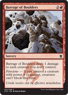 【Foil】《石弾の弾幕/Barrage of Boulders》[KTK] 赤C