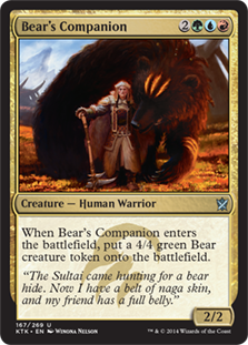 【Foil】《熊の仲間/Bear's Companion》[KTK] 金U