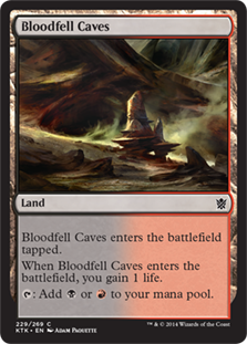 《血溜まりの洞窟/Bloodfell Caves》[KTK] 土地C