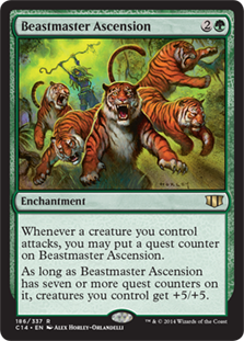 《獣使いの昇天/Beastmaster Ascension》[C14] 緑R