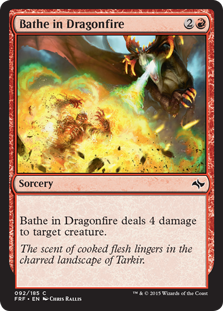 【Foil】《龍火浴びせ/Bathe in Dragonfire》[FRF] 赤C