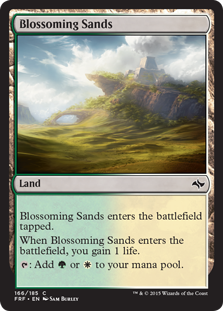 【Foil】《花咲く砂地/Blossoming Sands》[FRF] 土地C