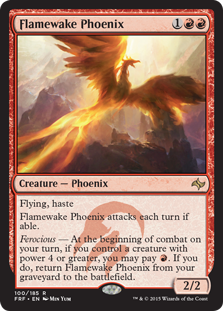【Foil】■プレリリース■《炎跡のフェニックス/Flamewake Phoenix》[FRF-PRE] 赤R
