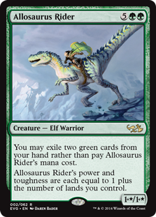 《アロサウルス乗り/Allosaurus Rider》[DD3・EvG] 緑R