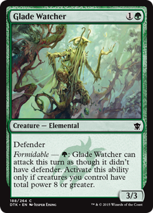 【Foil】《林間の見張り/Glade Watcher》[DTK] 緑C