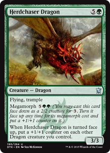 《群追いドラゴン/Herdchaser Dragon》[DTK] 緑U