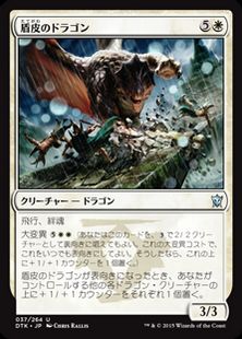 《盾皮のドラゴン/Shieldhide Dragon》[DTK] 白U