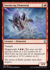 【Foil】《嵐の岩山の精霊/Stormcrag Elemental》[DTK] 赤U