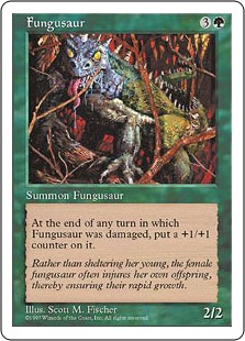 《キノコザウルス/Fungusaur》[5ED] 緑R