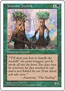 《鉄の根の樹人族/Ironroot Treefolk》[5ED] 緑C