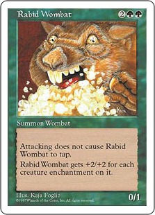 《狂暴ウォンバット/Rabid Wombat》[5ED] 緑U