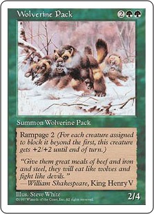 《クズリの群れ/Wolverine Pack》[5ED] 緑U