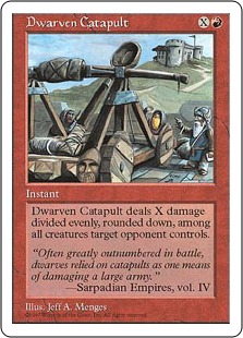 《ドワーフのカタパルト/Dwarven Catapult》[5ED] 赤U