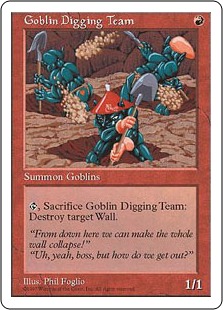《ゴブリン穴掘り部隊/Goblin Digging Team》[5ED] 赤C
