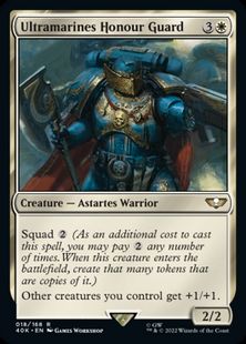 【サージ・Foil】(018)《ウルトラマリーン・オナーガード/Ultramarines Honour Guard》[40K-SF] 白R