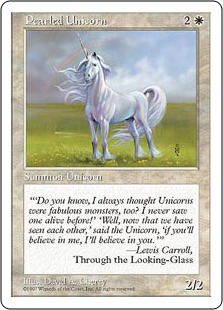 《真珠色の一角獣/Pearled Unicorn》[5ED] 白C