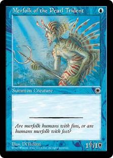 《真珠三叉矛の人魚/Merfolk of the Pearl Trident》[POR] 青C