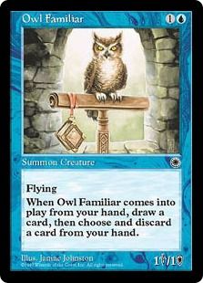 《使い魔のフクロウ/Owl Familiar》[POR] 青C