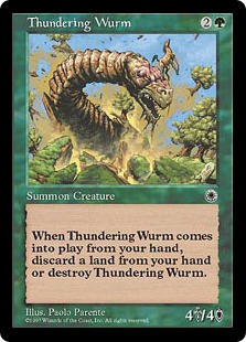 《轟きのワーム/Thundering Wurm》[POR] 緑R