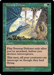 《樹上の防御/Treetop Defense》[POR] 緑R