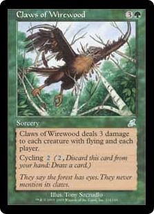 《ワイアウッドのかぎ爪/Claws of Wirewood》[SCG] 緑U