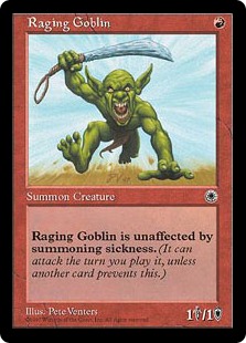 《怒り狂うゴブリン/Raging Goblin》(FT無し)[POR-P] 赤C