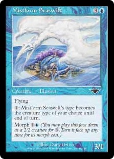 【Foil】《霧衣のウミツバメ/Mistform Seaswift》[LGN] 青C