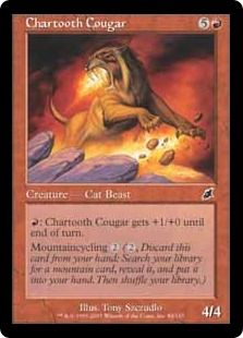 【Foil】《黒焦げ牙のクーガー/Chartooth Cougar》[SCG] 赤C