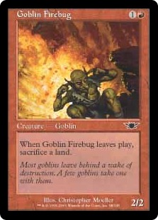 《ゴブリンの放火魔/Goblin Firebug》[LGN] 赤C