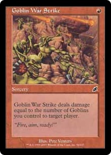《ゴブリンの集中攻撃/Goblin War Strike》[SCG] 赤C