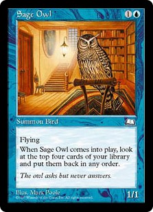 《物知りフクロウ/Sage Owl》[WTH] 青C