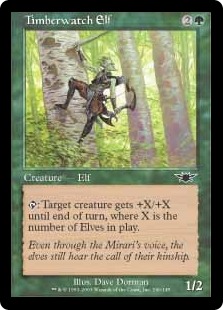 《森林守りのエルフ/Timberwatch Elf》[LGN] 緑C