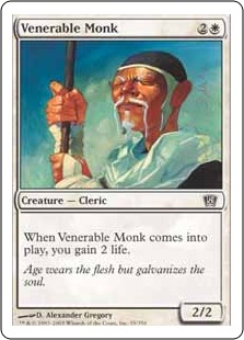 【Foil】《ありがたい老修道士/Venerable Monk》[8ED] 白C