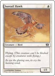 【Foil】《陽光尾の鷹/Suntail Hawk》[8ED] 白C