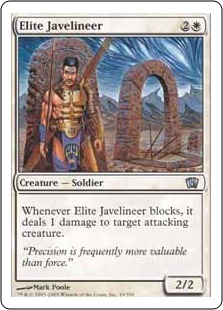 【Foil】《精鋭なる投槍兵/Elite Javelineer》[8ED] 白U