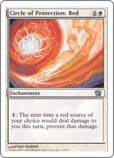 【Foil】《赤の防御円/Circle of Protection: Red》[8ED] 白U