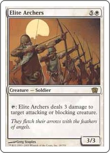 【Foil】《精鋭なる射手/Elite Archers》[8ED] 白R