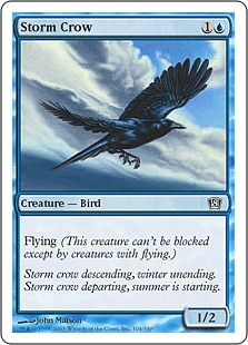 【Foil】《嵐雲のカラス/Storm Crow》[8ED] 青C