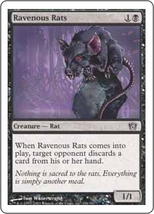 【Foil】《貪欲なるネズミ/Ravenous Rats》[8ED] 黒C