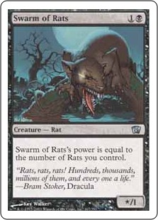 【Foil】《ネズミの大群/Swarm of Rats》[8ED] 黒U