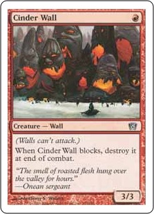 【Foil】《燃えがらの壁/Cinder Wall》[8ED] 赤C