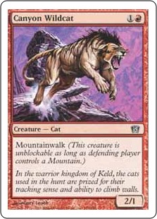 【Foil】《峡谷の山猫/Canyon Wildcat》[8ED] 赤C
