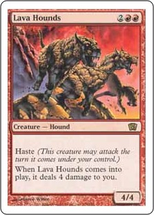 《溶岩の猟犬/Lava Hounds》[8ED] 赤R