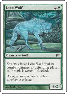 【Foil】《一匹狼/Lone Wolf》[8ED] 緑C