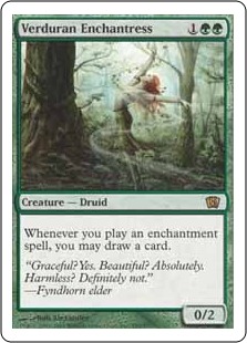 【Foil】《新緑の女魔術師/Verduran Enchantress》[8ED] 緑R